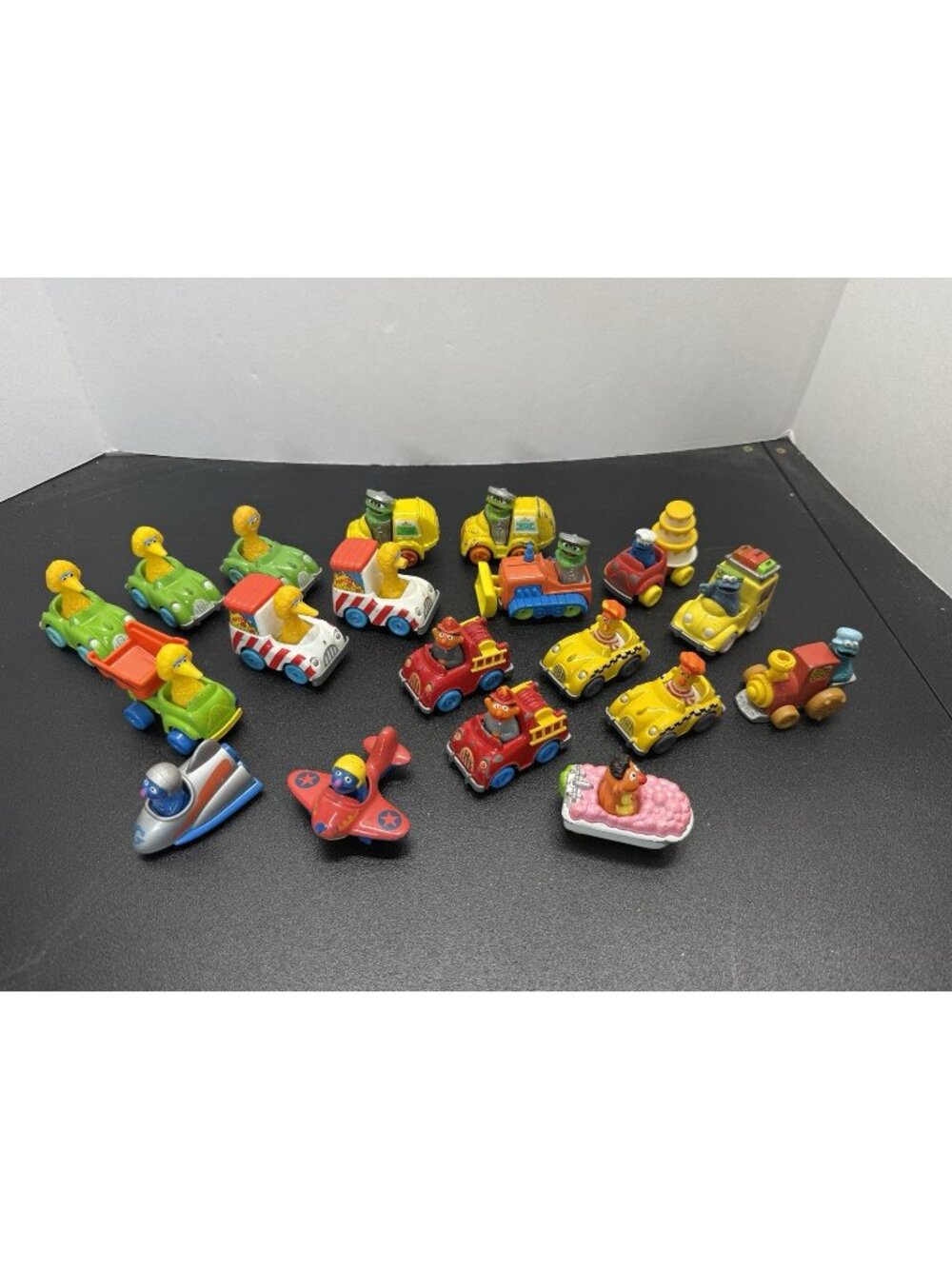 Vintage 1980s Sesame Street Diecast Cars Lot of 19 Big Bird Elmo Ernie Grover